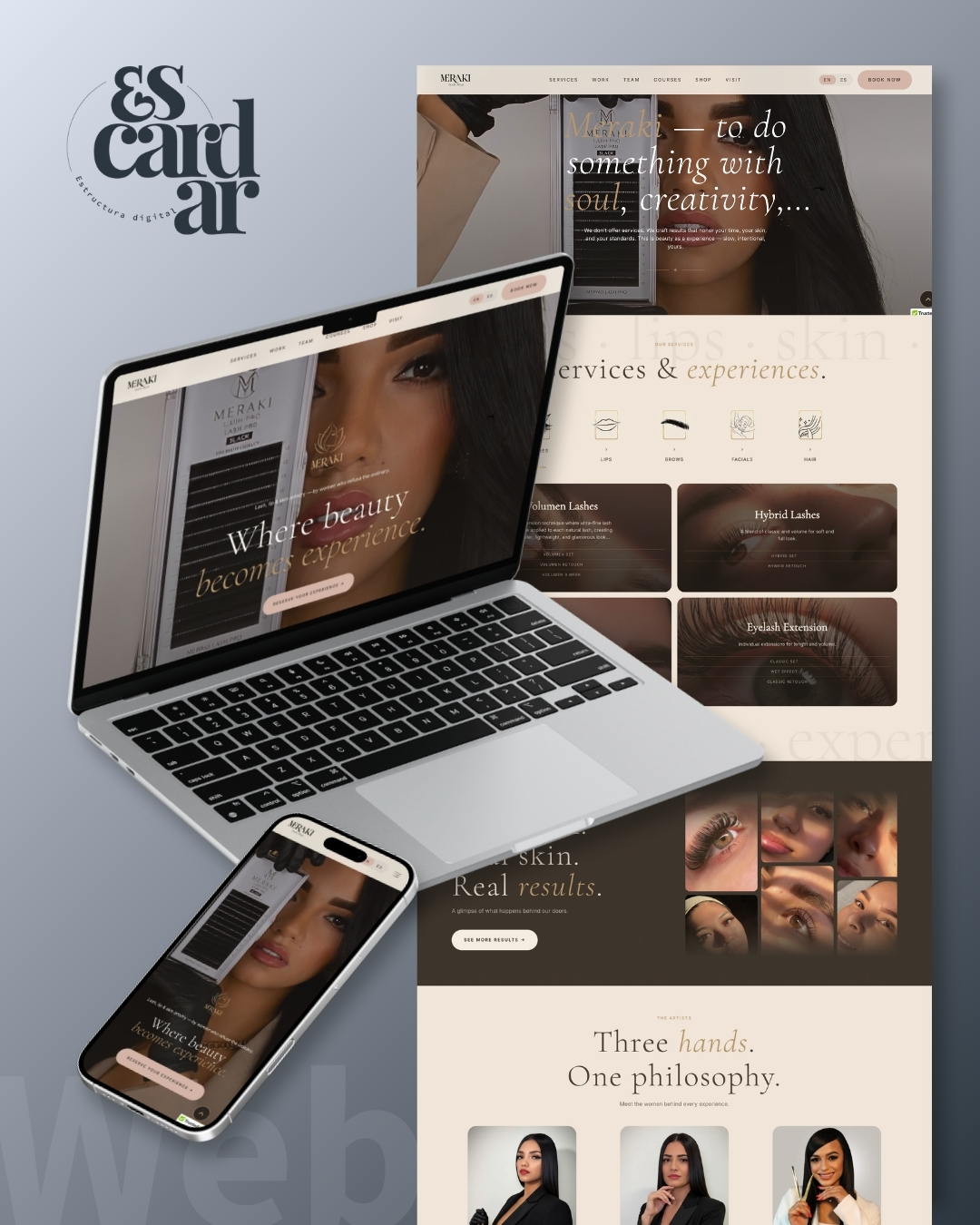 Meraki Lash Studio — Diseño web